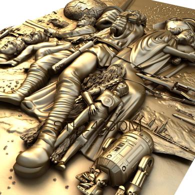 Панно художественные (Звездные войны, PH_0222) 3D модель для ЧПУ станка